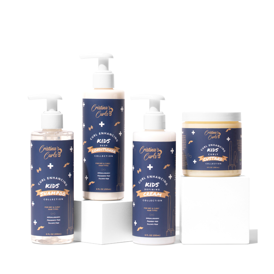 Curl Styling Essentials Set Cream, Custard, Spray Gel