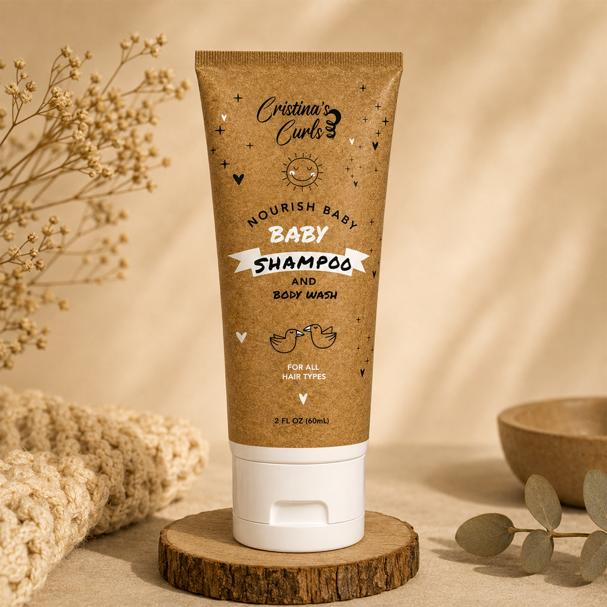 Nourishing Baby Shampoo and Body Wash – Travel Size (2 oz)