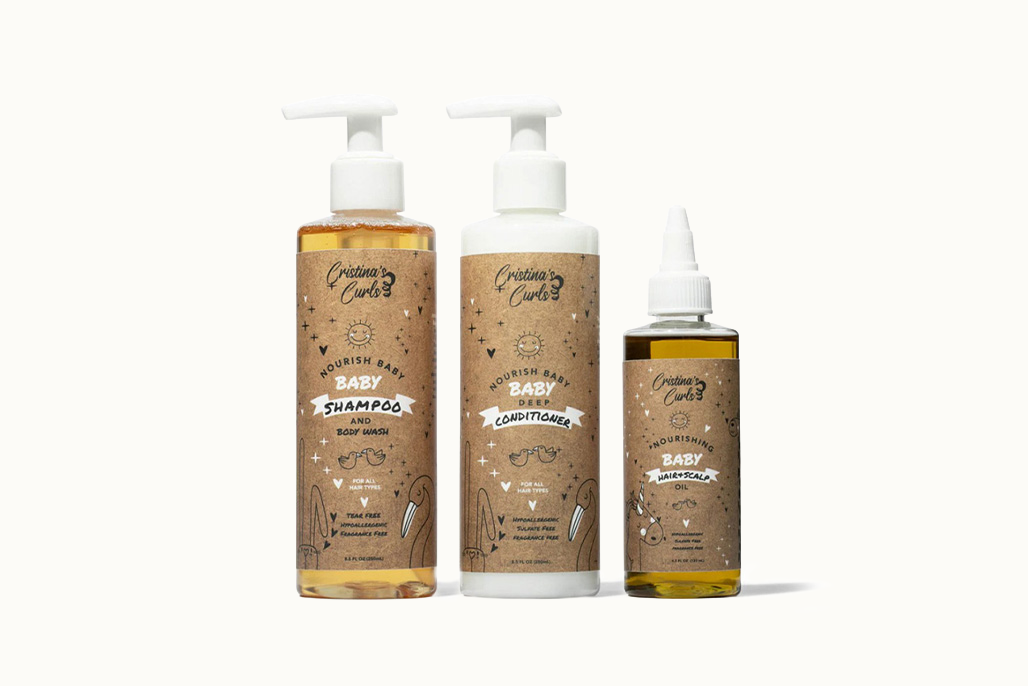 Nourishing Baby shampoo and body wash, conditioner, and hair and scalp oil, the three step set